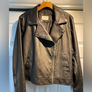 Faux Leather Moto-Jacket